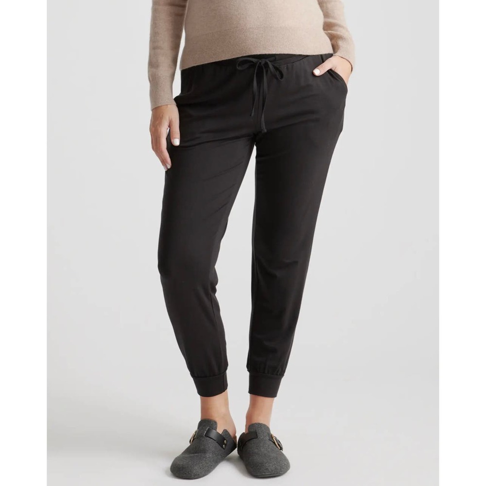 Quince Black Leggings with Elastic Waistband